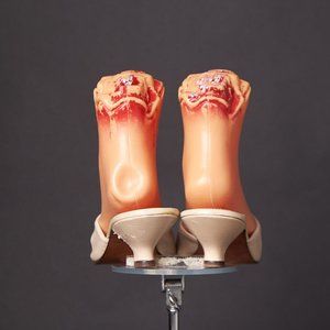 1950s Gustinettes Cream Kitten Heels Sandals